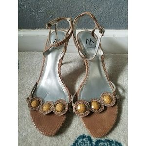 M by Marinelli Jeweled Strappy Heels